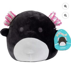 🆕 RARE HTF Squishmallow Jaelyn the Axolotl 8” Black & Pink Plush Pillow 2020
